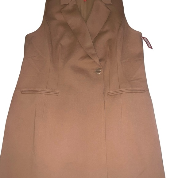 NWT SPANX Ponte Vest Dress Toffee Tan Large Business Casual Figure Flattering - Picture 7 of 15
